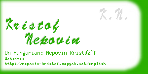 kristof nepovin business card